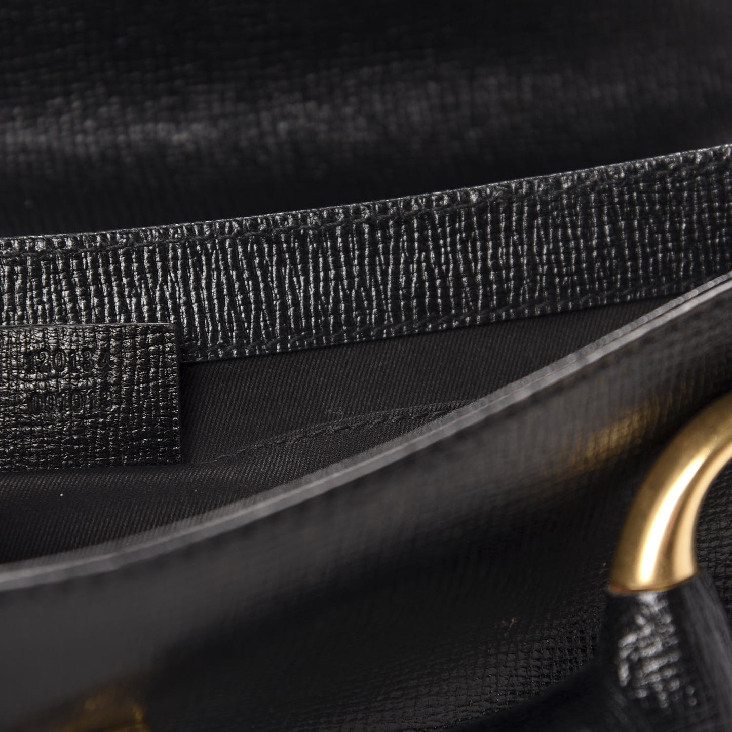 Textured Calfskin Horsebit Clutch Black