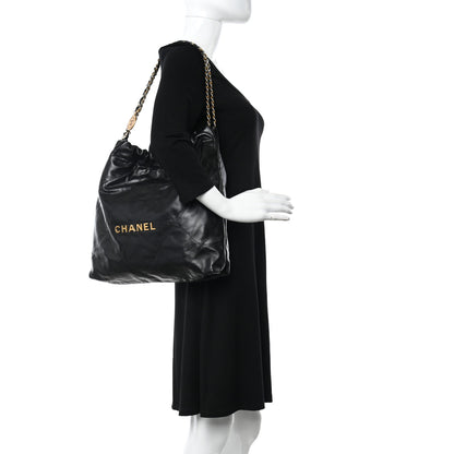 Chanel Shiny Calfskin Quilted Chanel 22 Black 3 of 11