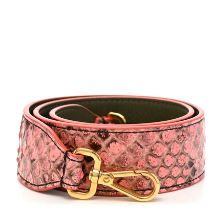 Fendi Shiny Snakeskin Vitello Dolce Strap You Purple Yellow 1 of 4