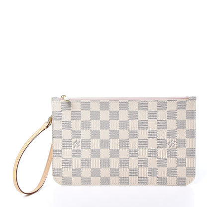 Louis Vuitton Damier Azur Neverfull MM GM Pochette Rose Ballerine 1 of 8