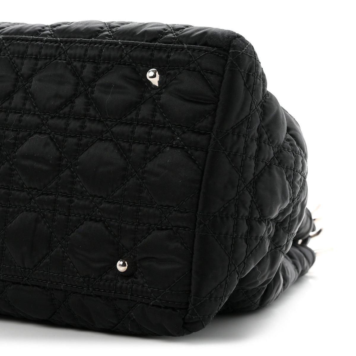 Christian Dior Satin Cannage Charming Lock Flap Shoulder Bag Black 10 of 10