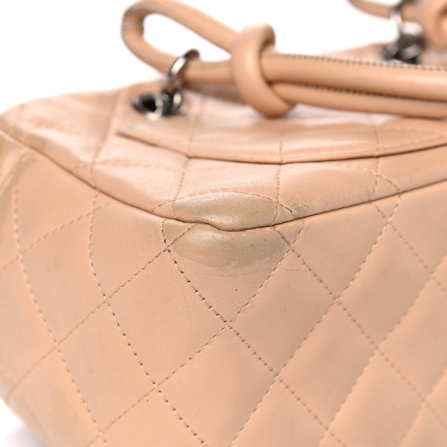 Calfskin Quilted Small Cambon Bowler Beige