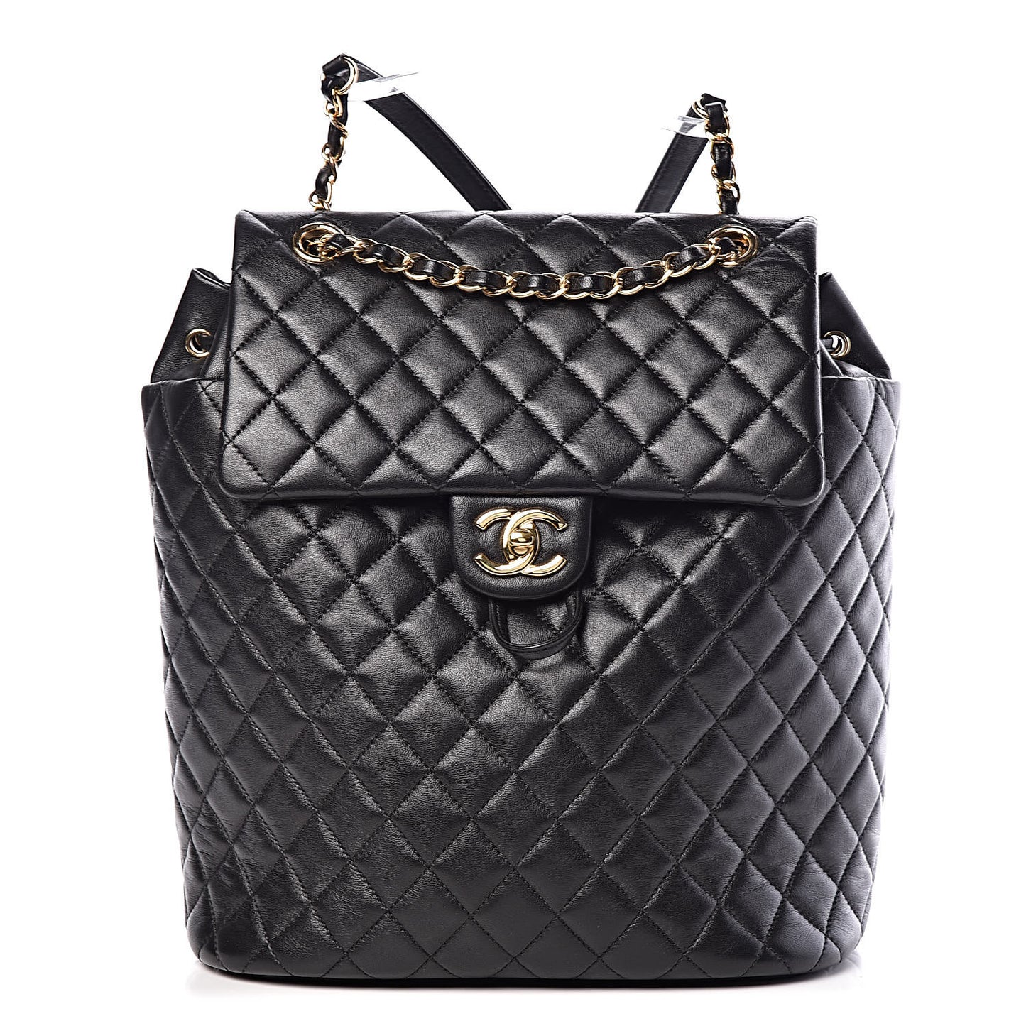 Lambskin Quilted Large Urban Spirit Backpack Black