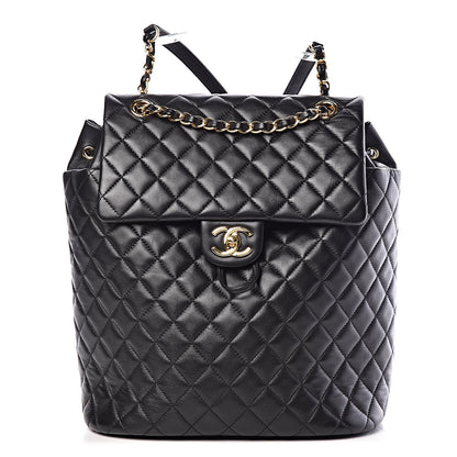 Chanel Lambskin Quilted Large Urban Spirit Backpack Black 1 of 9