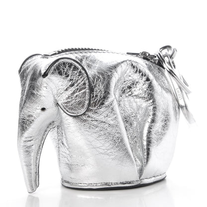Loewe Metallic Calfskin Mini Elephant Coin Purse Silver 3 of 6