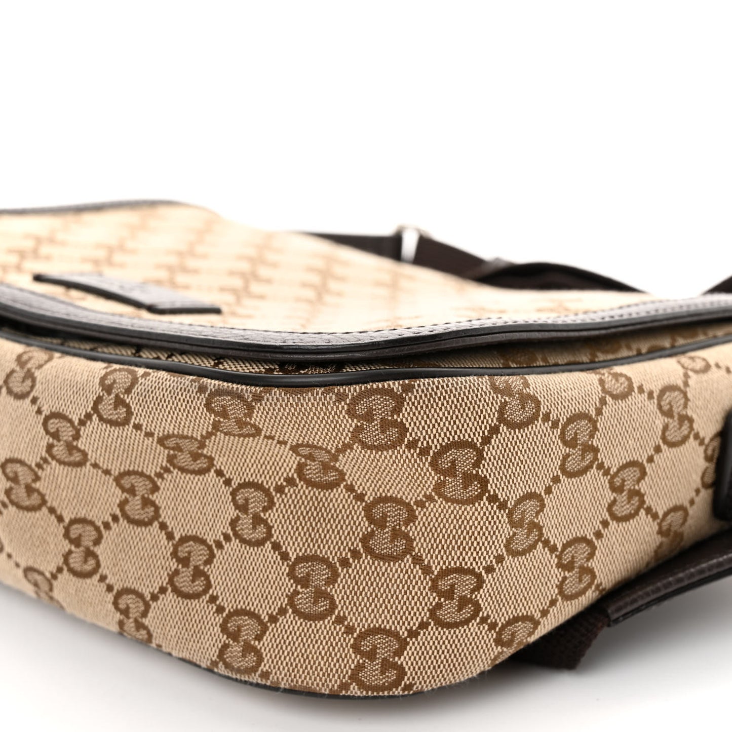 Monogram Flap Messenger Bag Beige Dark Brown