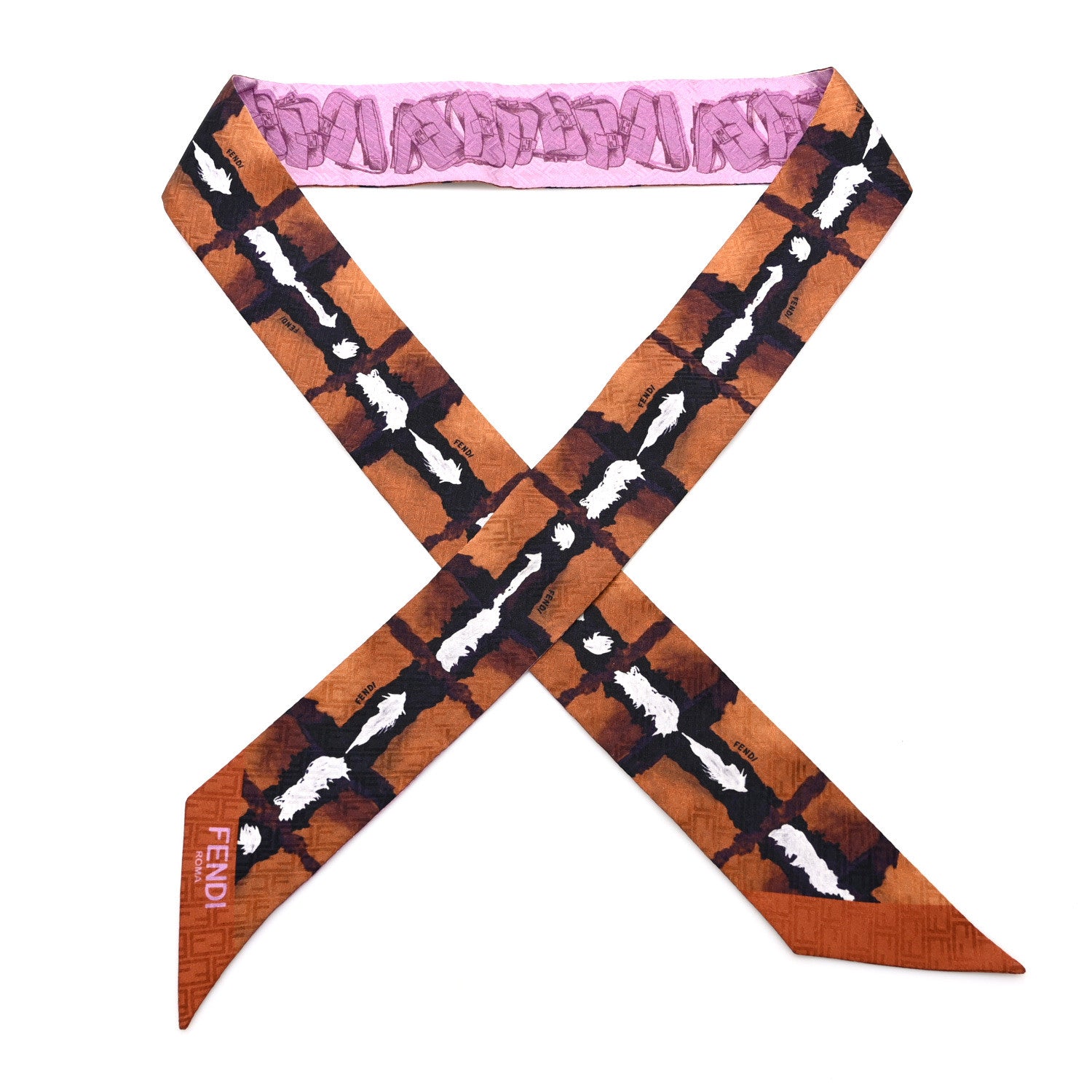 Fendi Silk Printed Wrappy Bandeau Mauve Multicolor 1 of 3