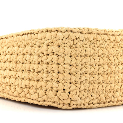 Prada Yarn Raffia Effect Crochet Striped Re-Edition 2005 Shoulder Bag Naturale Petalo 8 of 9