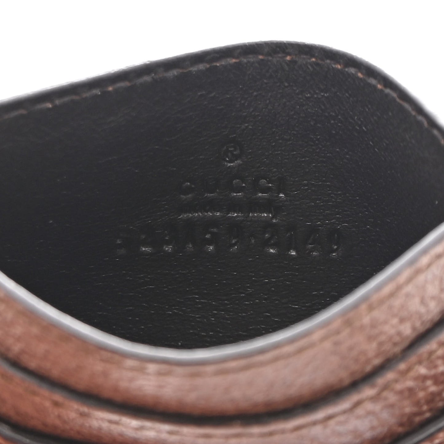 GG Supreme Monogram Textured Dollar Calfskin Ophidia Card Holder Beige Ebony New Acero