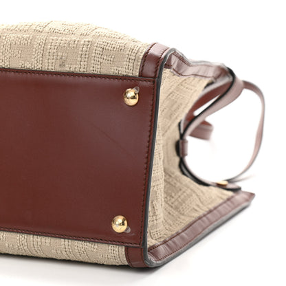 Fendi Sardinian Jacquard Vitello King FF 1974 Embroidered Medium Peekaboo X-Tote Corda Praline 9 of 9