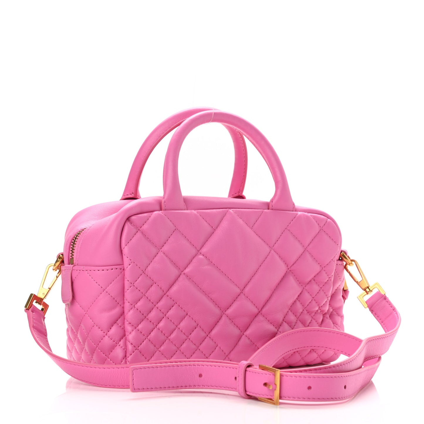 Nappa Quilted Icon Bowler Pink