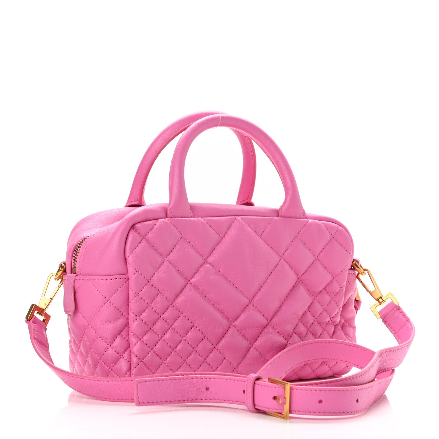 Versace Nappa Quilted Icon Bowler Pink 3 of 9