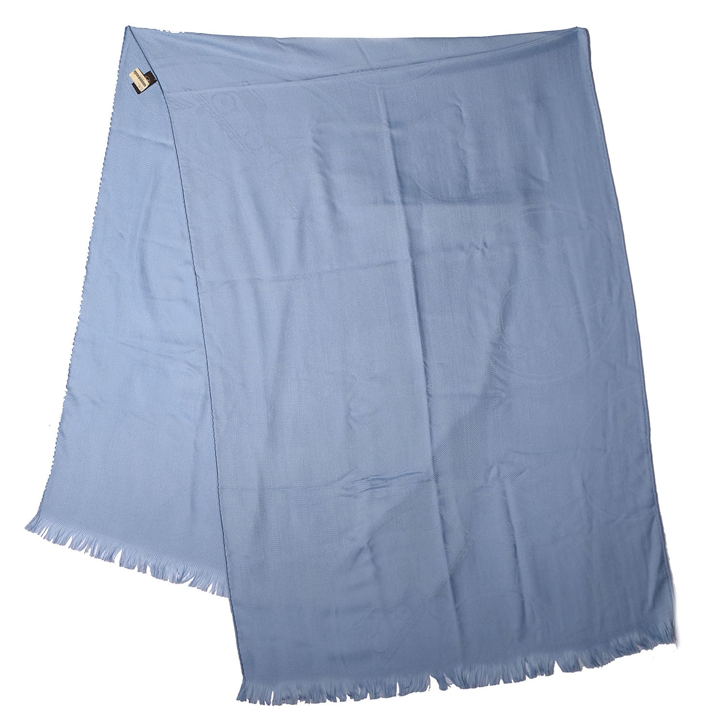 Hermes Cashmere Silk New Libris Stole Bleu Horizon 3 of 5