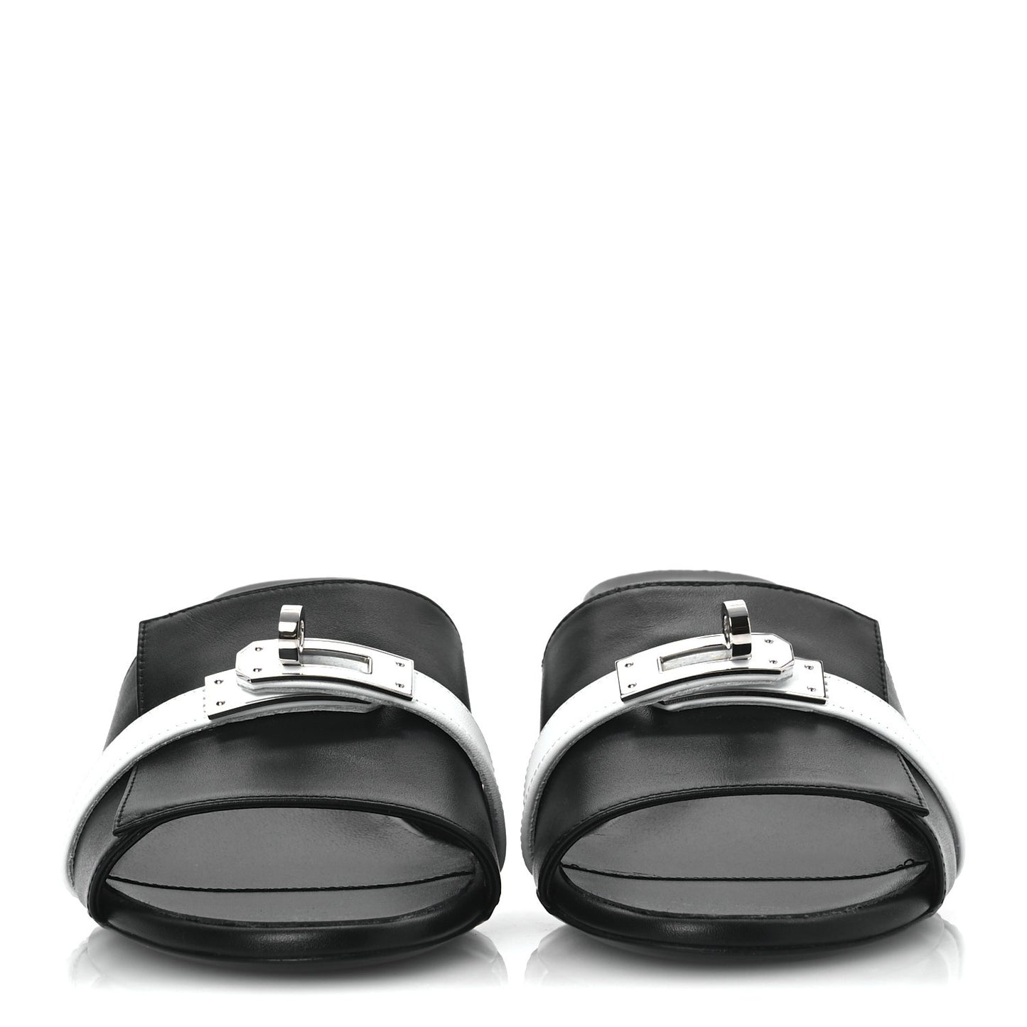 Calfskin Gigi 50 Sandals 37 White Black