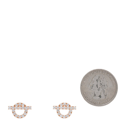 Hermes 18K Rose Gold Diamond Finesse Earrings 2 of 5