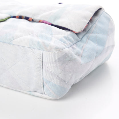 Chanel Canvas Quilted Printed Flap White Multicolor 6 of 9