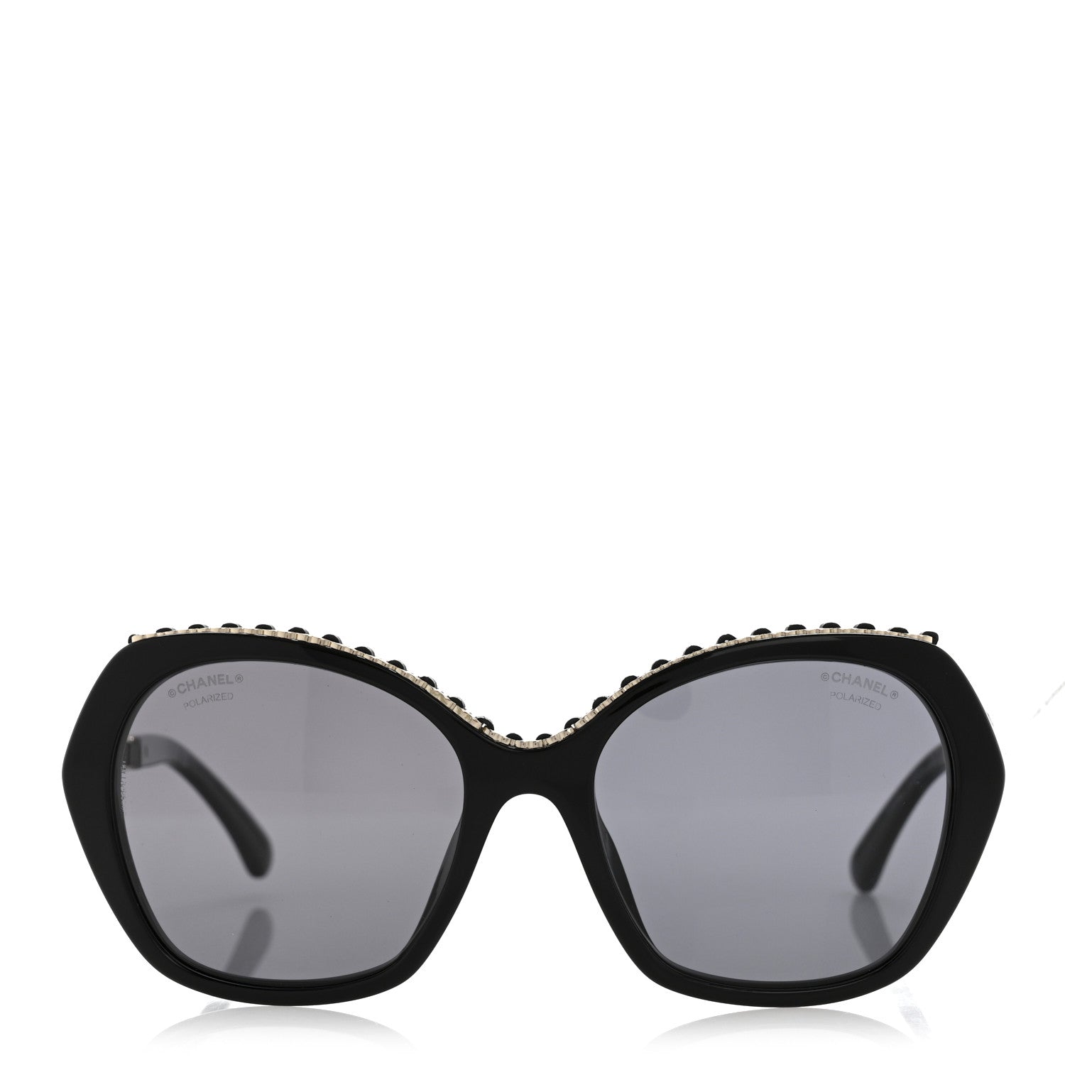 Chanel Acetate Calfskin Polarized Butterfly CC Sunglasses 5547-Q-A Black 2 of 8