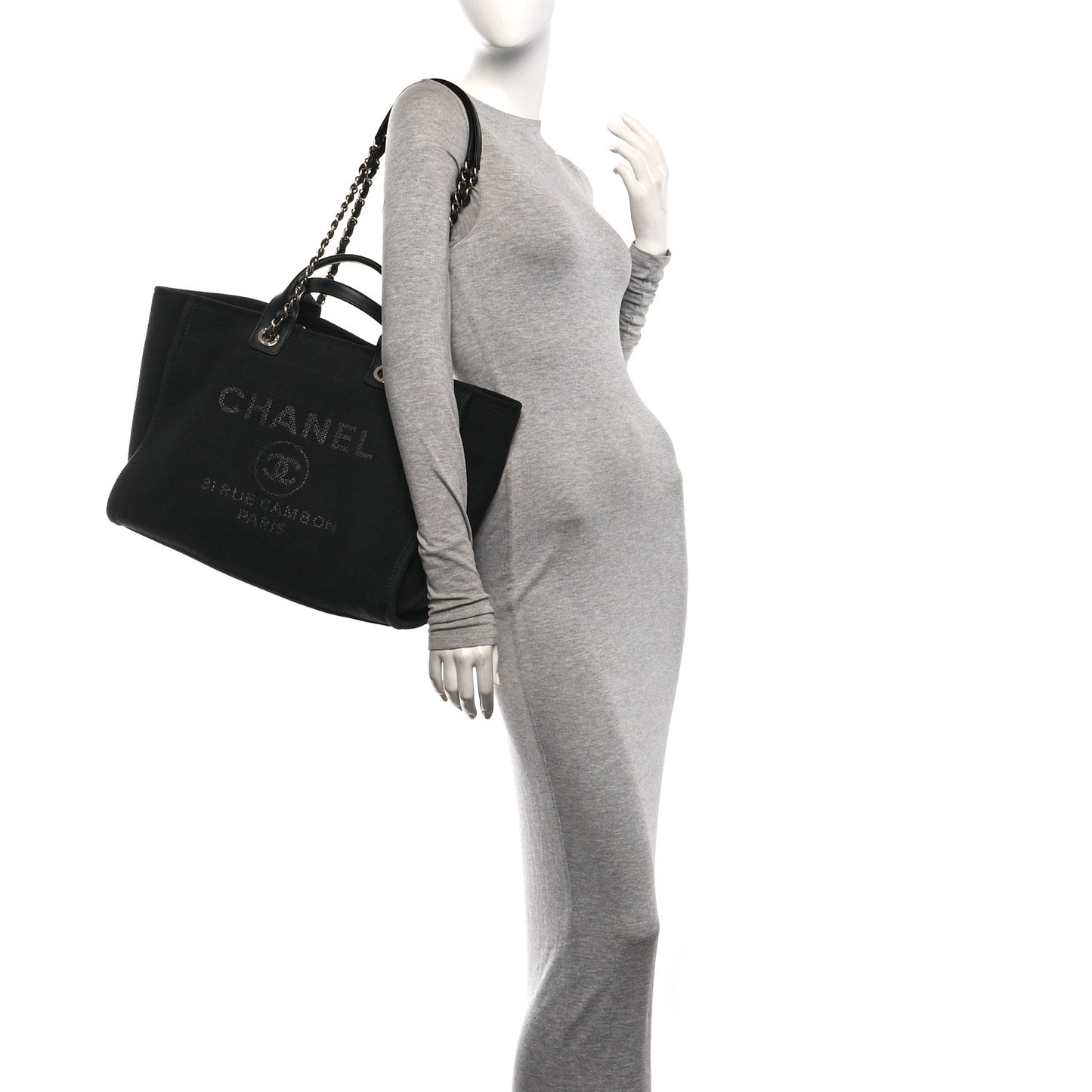 Mixed Fibers Medium Deauville Tote Black