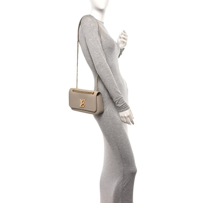 Louis Vuitton Grained Calfskin Lockme Chain East West Greige 2 of 10