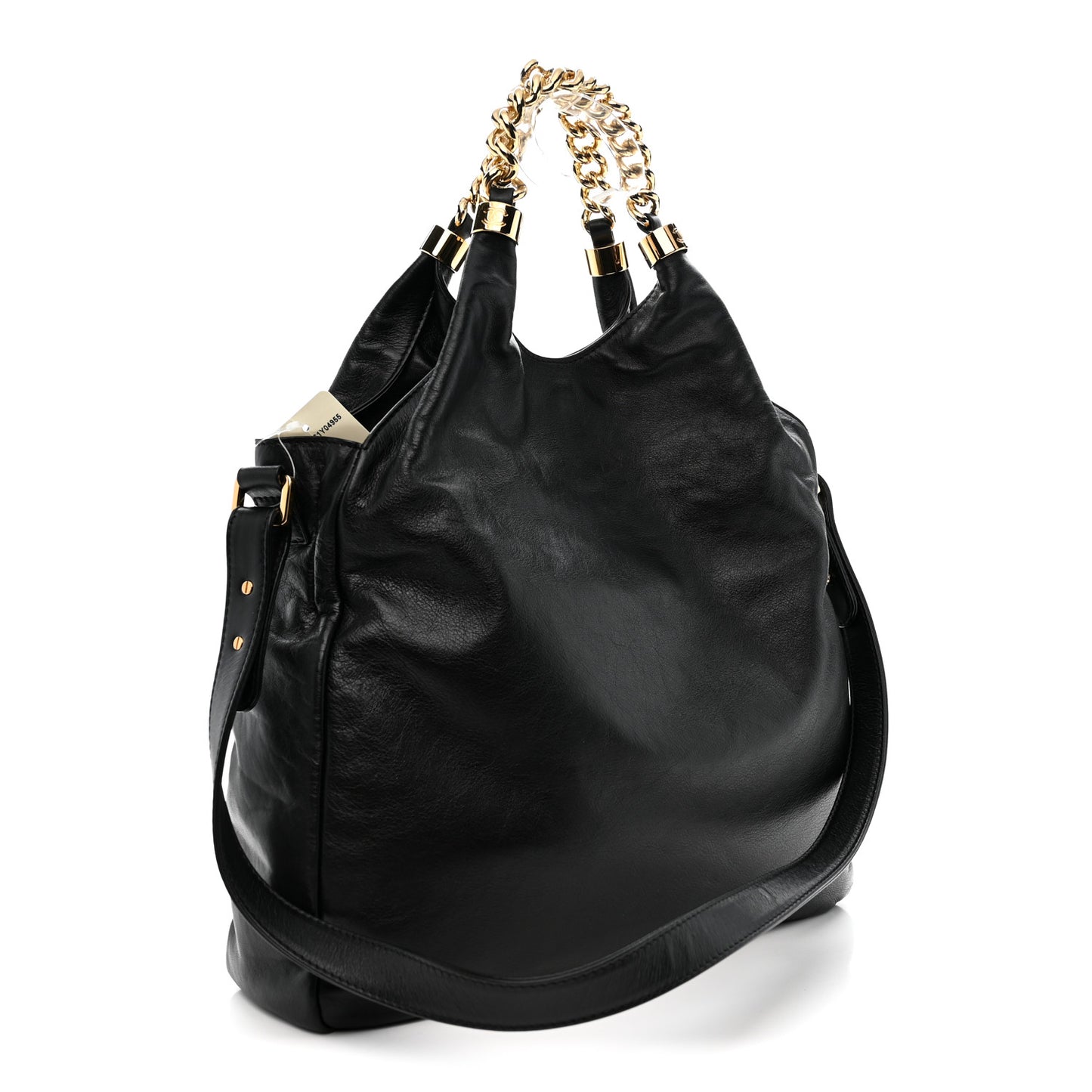 Glazed Calfskin Medium Rodeo Drive Tote Black
