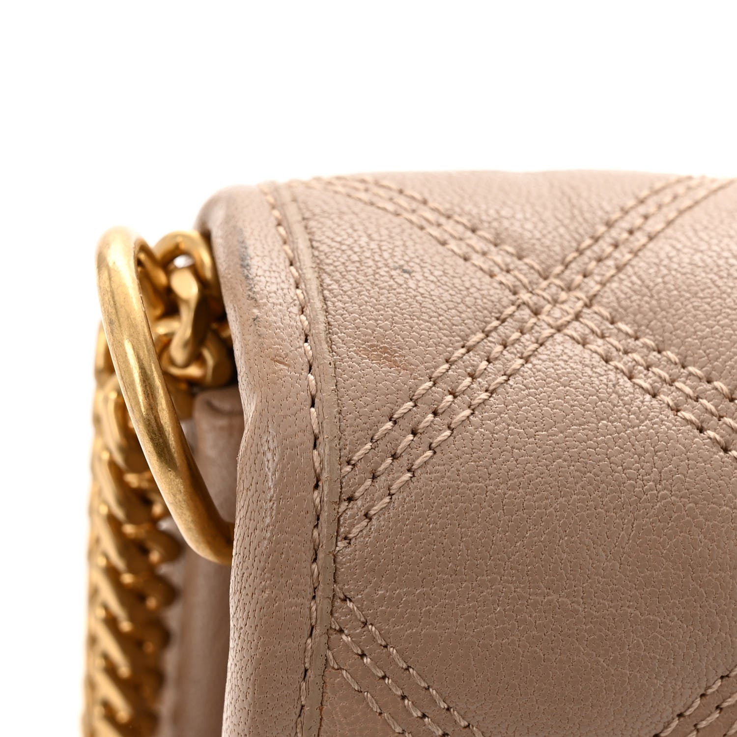 Saint Laurent Lambskin Quilted Mini Becky Chain Bag Gold Sand 13 of 13