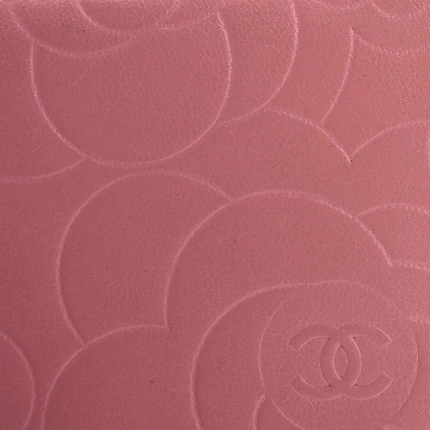 Chanel Lambskin Camellia Embossed Zip Around Organizer Wallet Pink 18 of 22