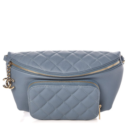 Chanel Caviar Quilted Business Affinity Waist Bag Blue 1 of 10