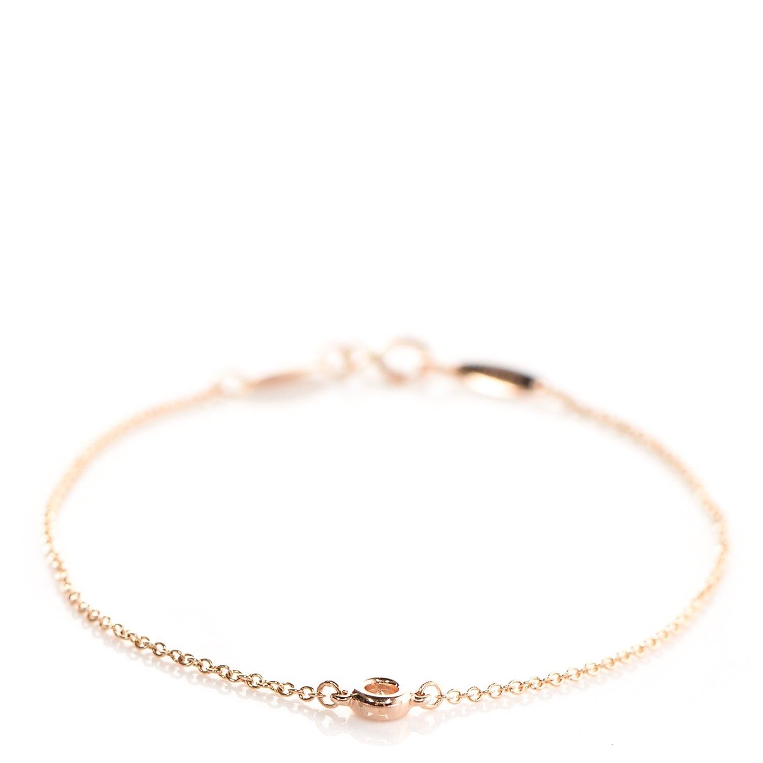 Tiffany 18K Rose Gold Diamond .07ct Elsa Peretti Diamonds by the Yard Bracelet 1 of 7