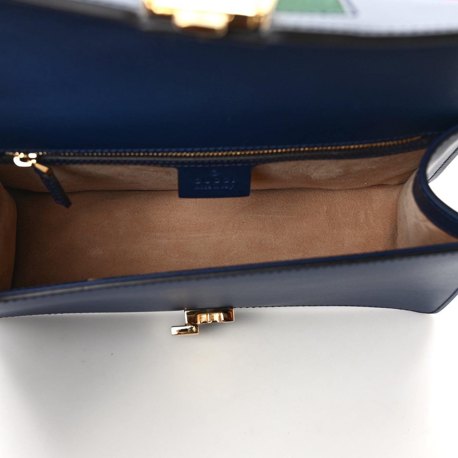 Gucci Calfskin Small Sylvie Shoulder Bag Blue Agata 5 of 9