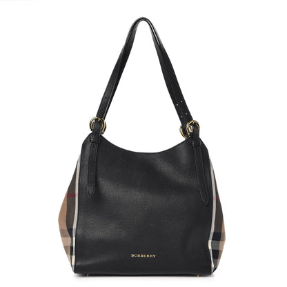 Burberry Grainy Calfskin House Check Small Canterbury Black 1 of 9