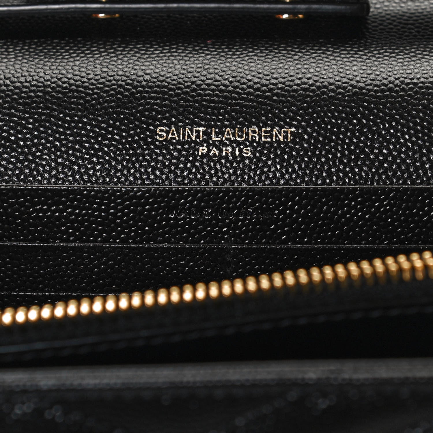Saint Laurent Grain De Poudre Matelasse Chevron Monogram Chain Wallet Black 7 of 10