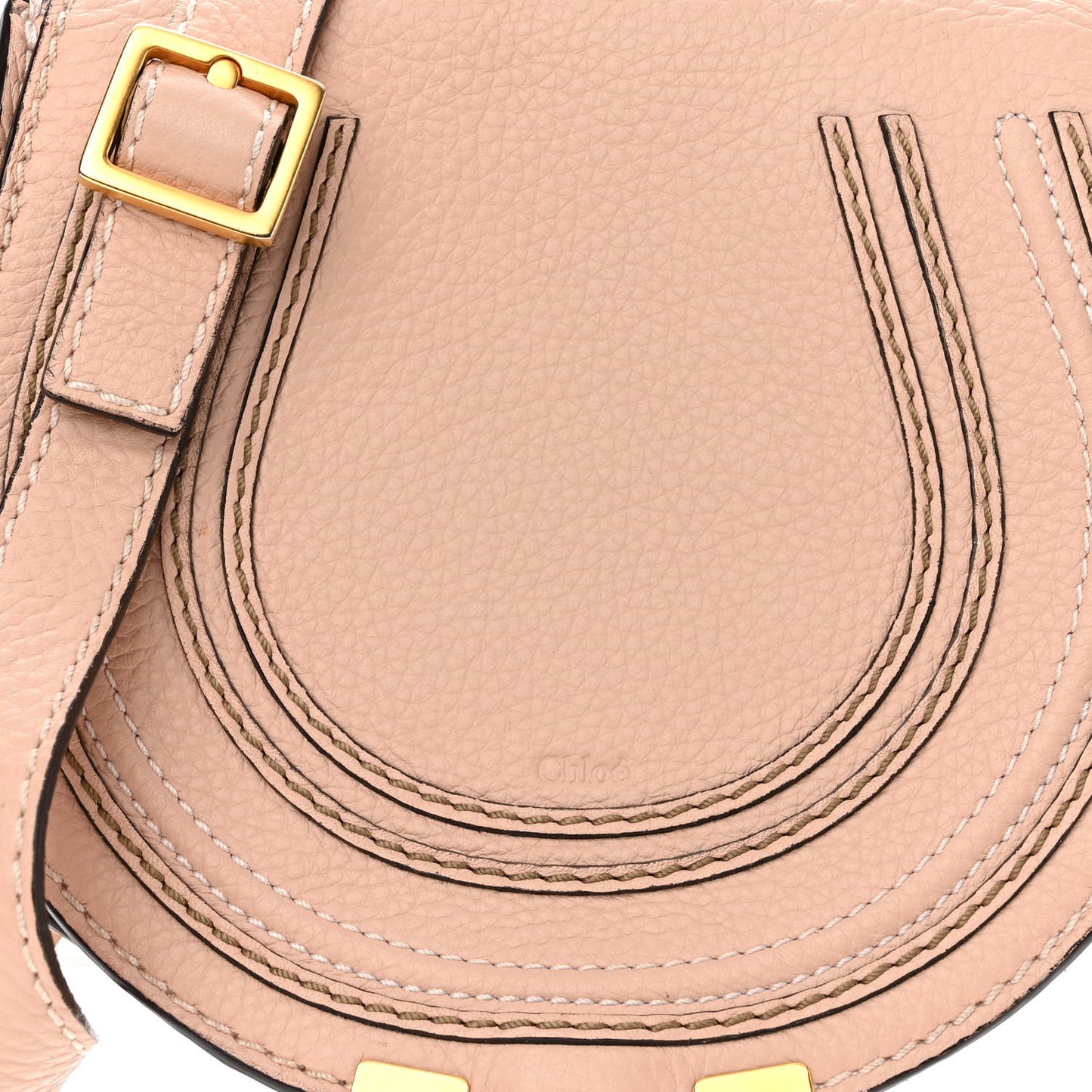 Grained Calfskin Small Marcie Saddle Bag Anemone Pink