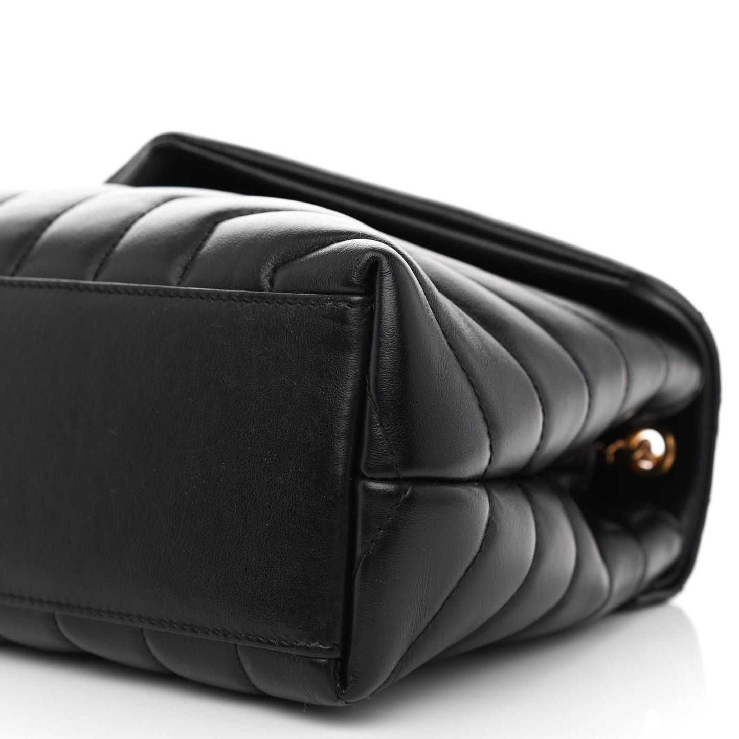 Calfskin Y Quilted Monogram Small Loulou Chain Satchel Black