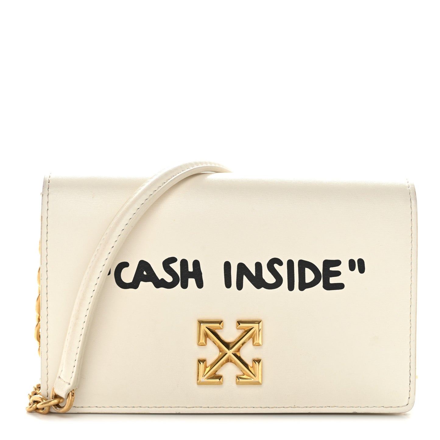 Calfskin Jitney 0.5 Cash Inside Crossbody Bag White