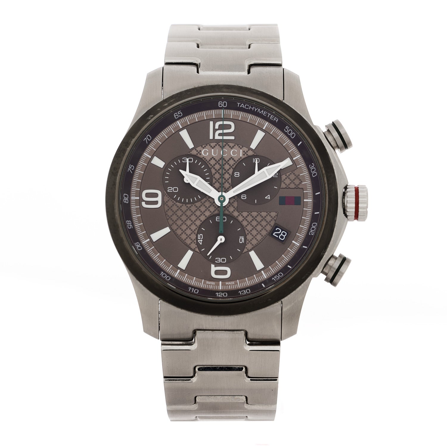 Gucci Stainless Steel 45mm G-Timeless Chronograph Quartz Watch Brown 1 of 5