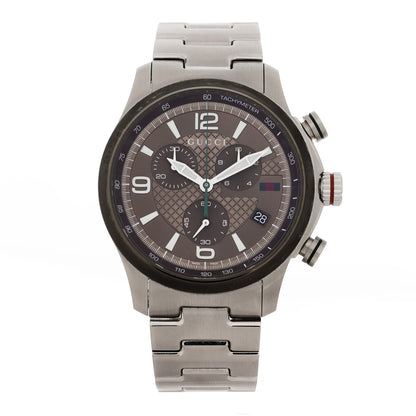 Gucci Stainless Steel 45mm G-Timeless Chronograph Quartz Watch Brown 1 of 5