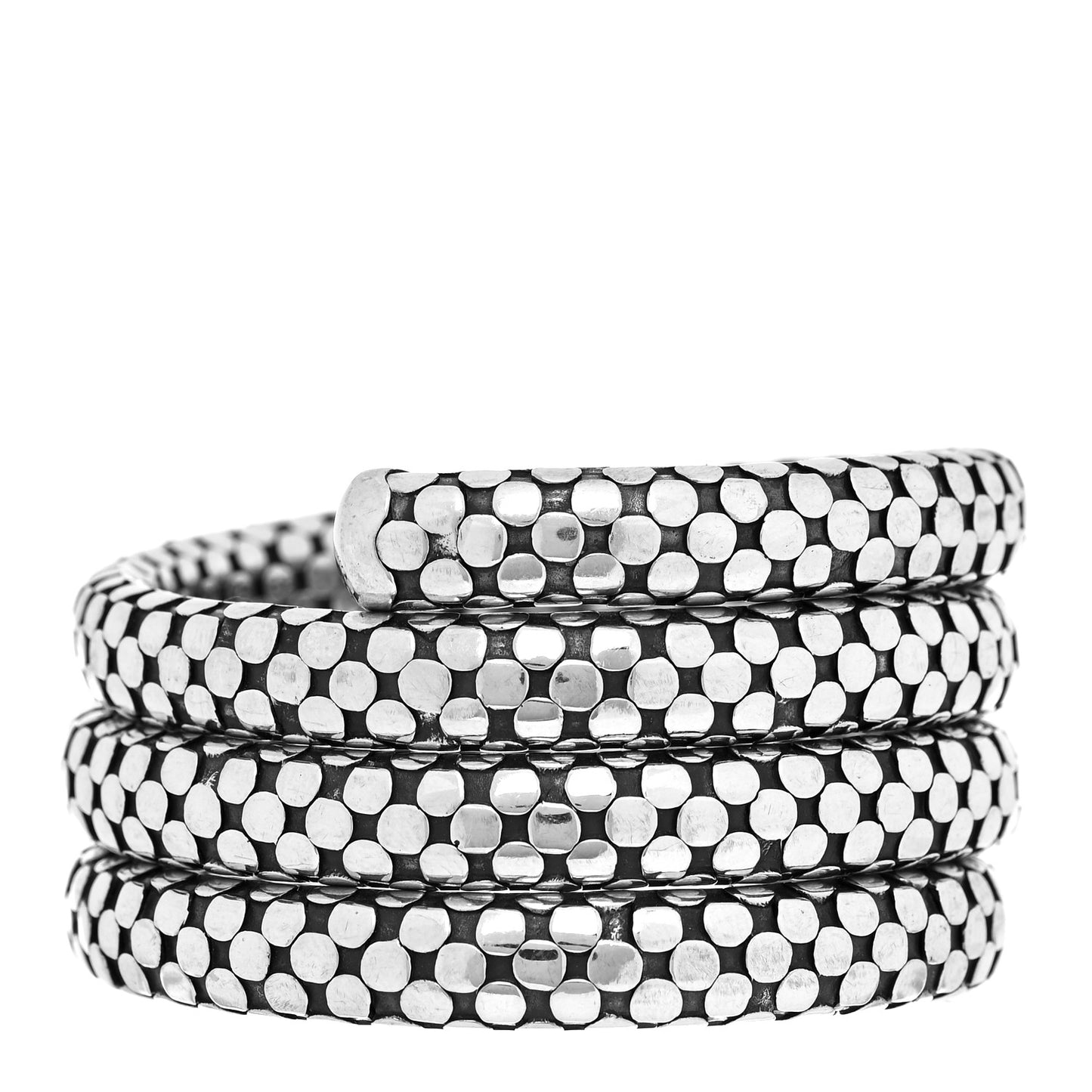Sterling Silver Dot Triple Coil Bracelet