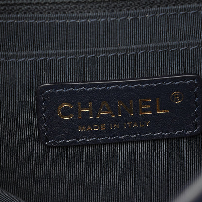 Chanel Calfskin Chevron Quilted Small Urban Spirit Backpack Navy 6 of 7
