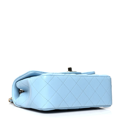 Chanel Lambskin Quilted Mini Rectangular Flap Light Blue 3 of 10