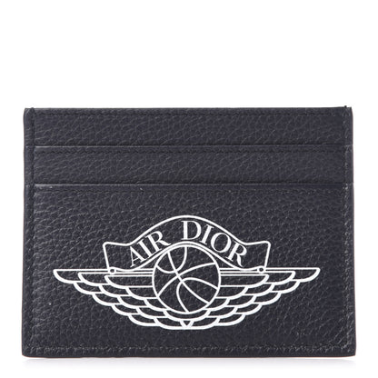 Christian Dior X AIR JORDAN Grained Calfskin Card Holder Bleu 1 of 6