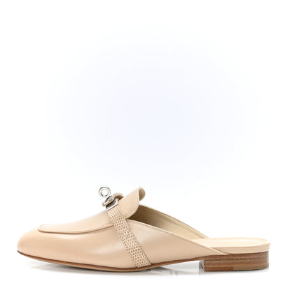 Hermes Shiny Lizard Calfskin Oz Mules 36 Beige Sarrazin 1 of 9