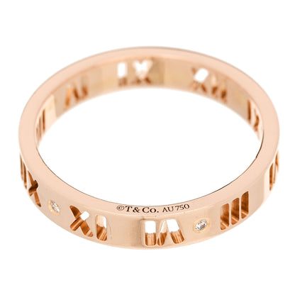 Tiffany 18K Rose Gold Diamond Atlas Pierced Ring 55 7.25 4 of 5