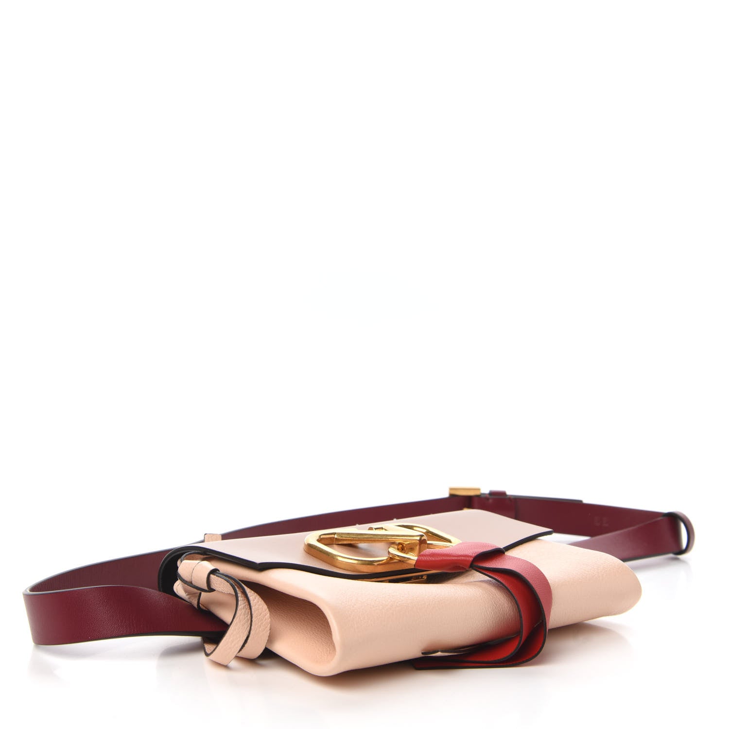 Valentino Garavani Buffalo Calfskin VRing Belt Bag 85 Rose Cannelle Light Ivory Cerise 4 of 9