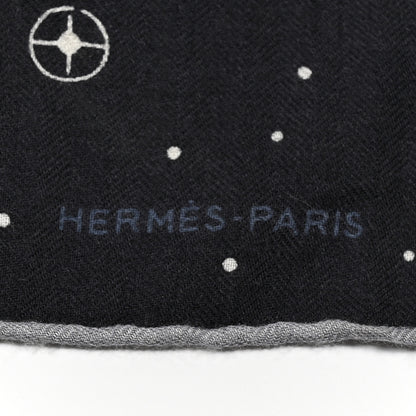 Hermes Silk Cashmere Odyssey Scarf 100 Black Anthracite Gris 2 of 6