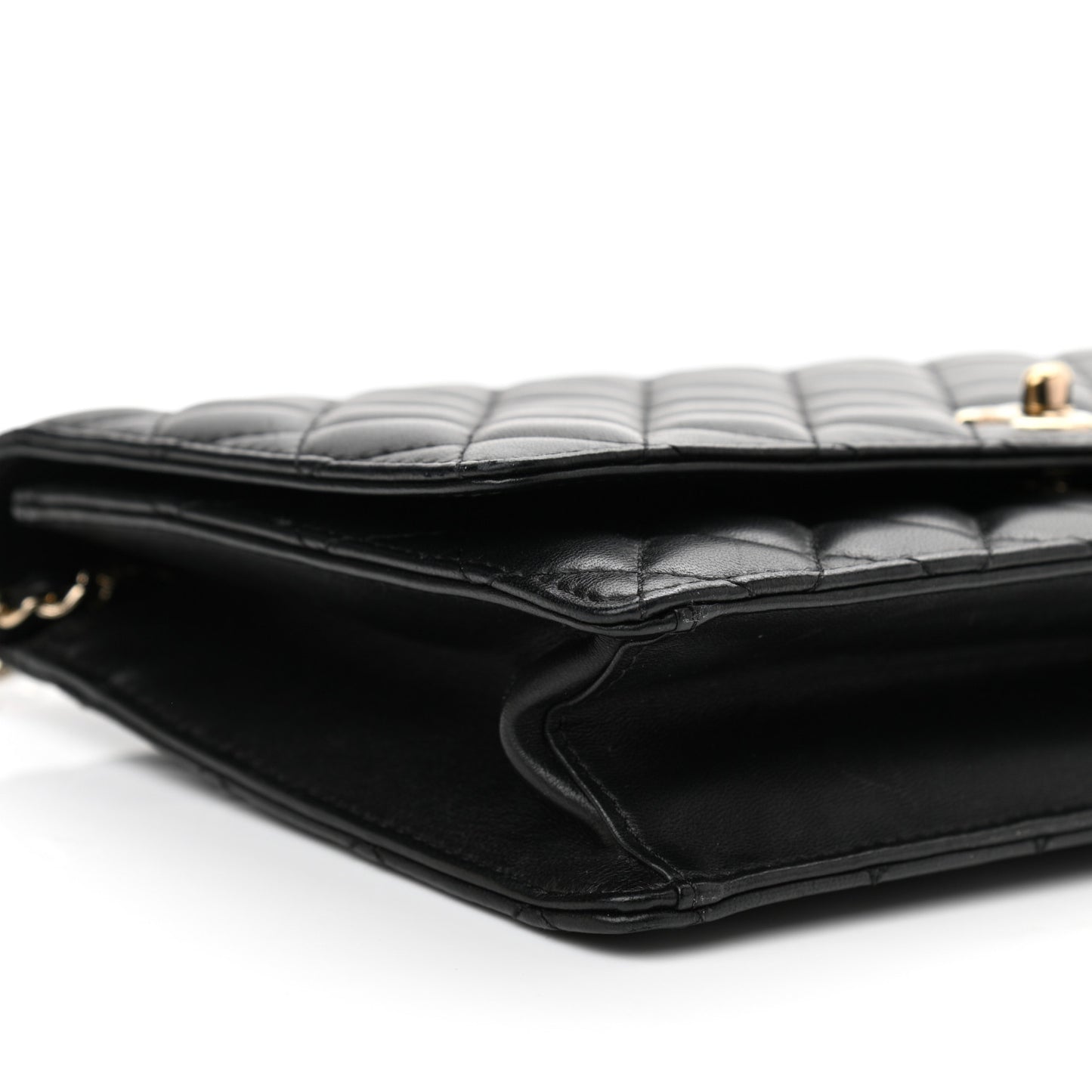 Lambskin Quilted Fantasy Pearl Flap Black
