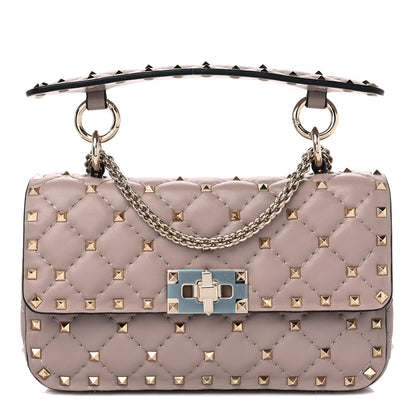 Valentino Garavani Nappa Small Rockstud Spike Shoulder Bag Poudre 1 of 8
