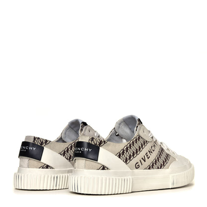 Givenchy Canvas Chain Logo Printed Womens Tennis Sneakers 38 Beige Brown 7 of 12