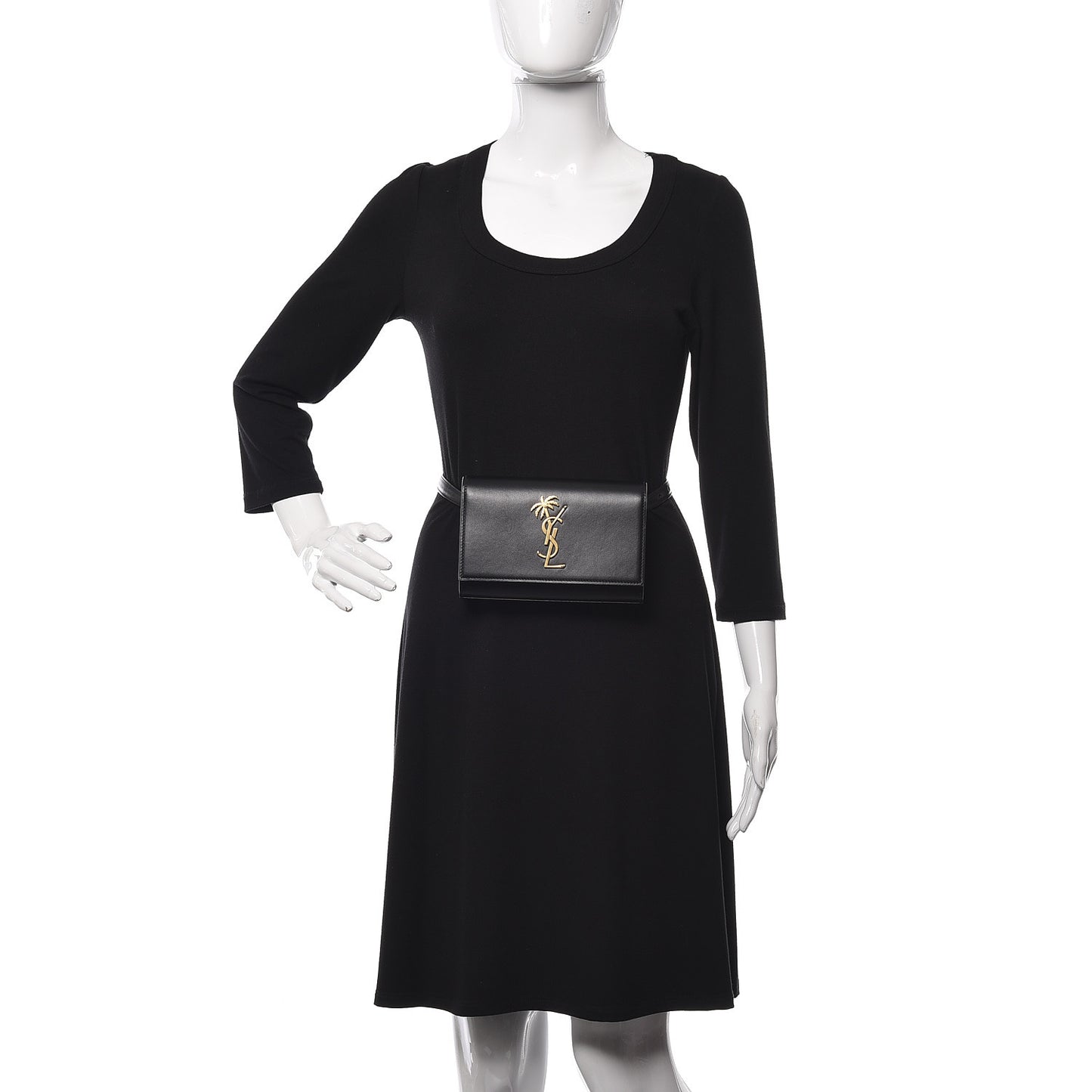 Smooth Calfskin Monogram Palm Tree Kate Belt Bag Black