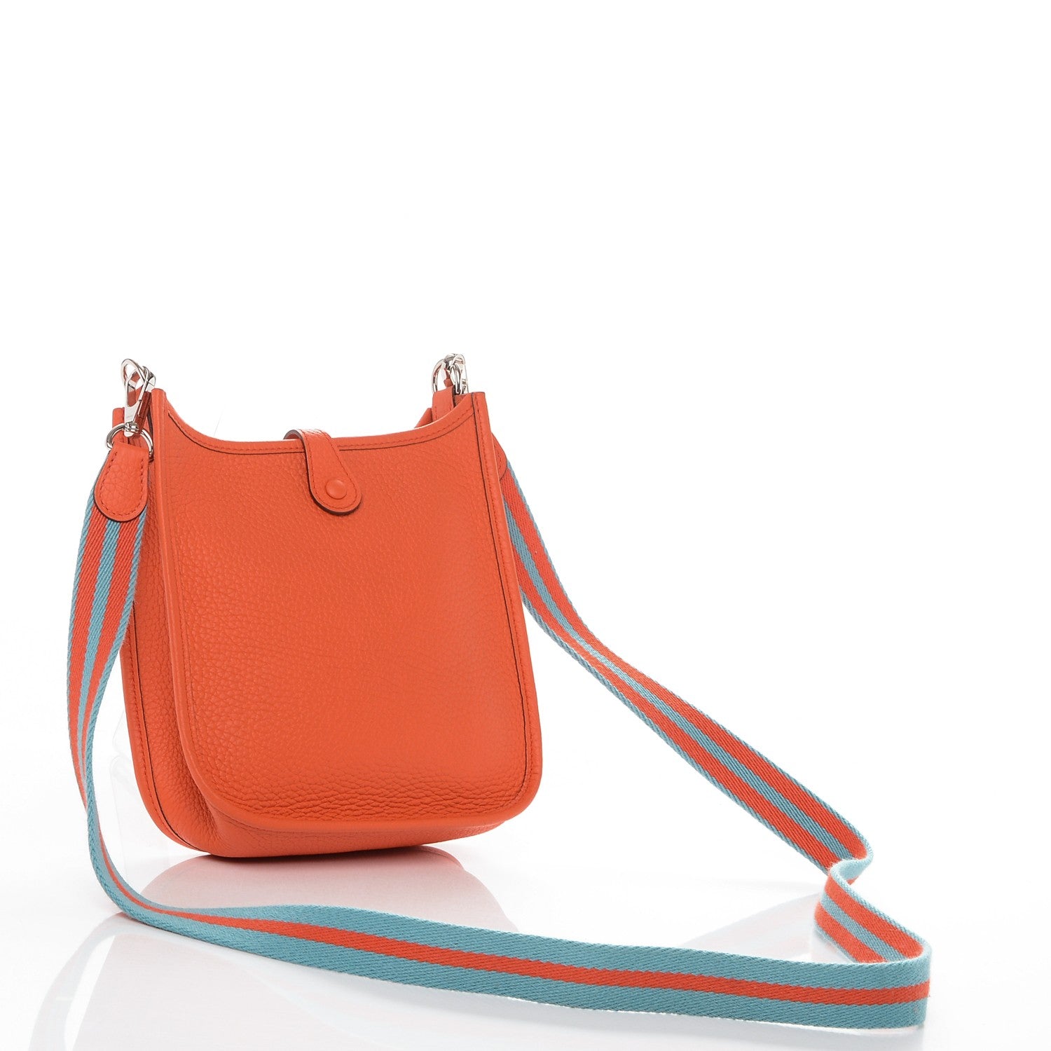 Hermes Taurillon Clemence Amazone Evelyne TPM Orange Poppy Saint Cyr 3 of 7