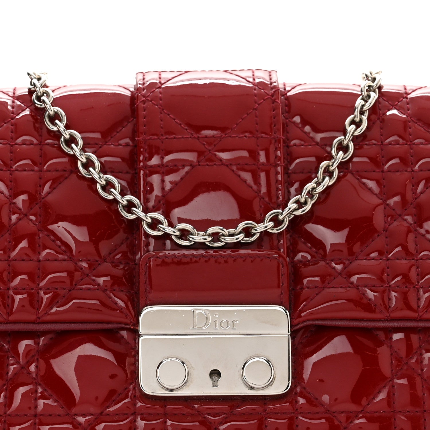 Christian Dior Patent Cannage Miss Dior Promenade Pouch Red 8 of 10